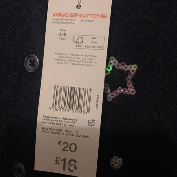 Unicorn Cardigan with sequin design - Picture 3 of 3